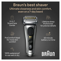 Series 9 PRO+ Electric Shaver with 6-in-1 SmartCare Center, ProComfort Head, 9597cc