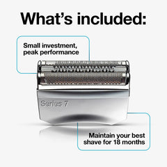 Braun Electric Shaver Head Replacement Part 70s Silver, Compatible with Legacy Series 7 Electric Razors for Men