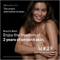 Braun Skin i·expert Smart IPL: At Home Alternative to Laser Hair Removal with 3 Caps and Leather Pouch, PL7243